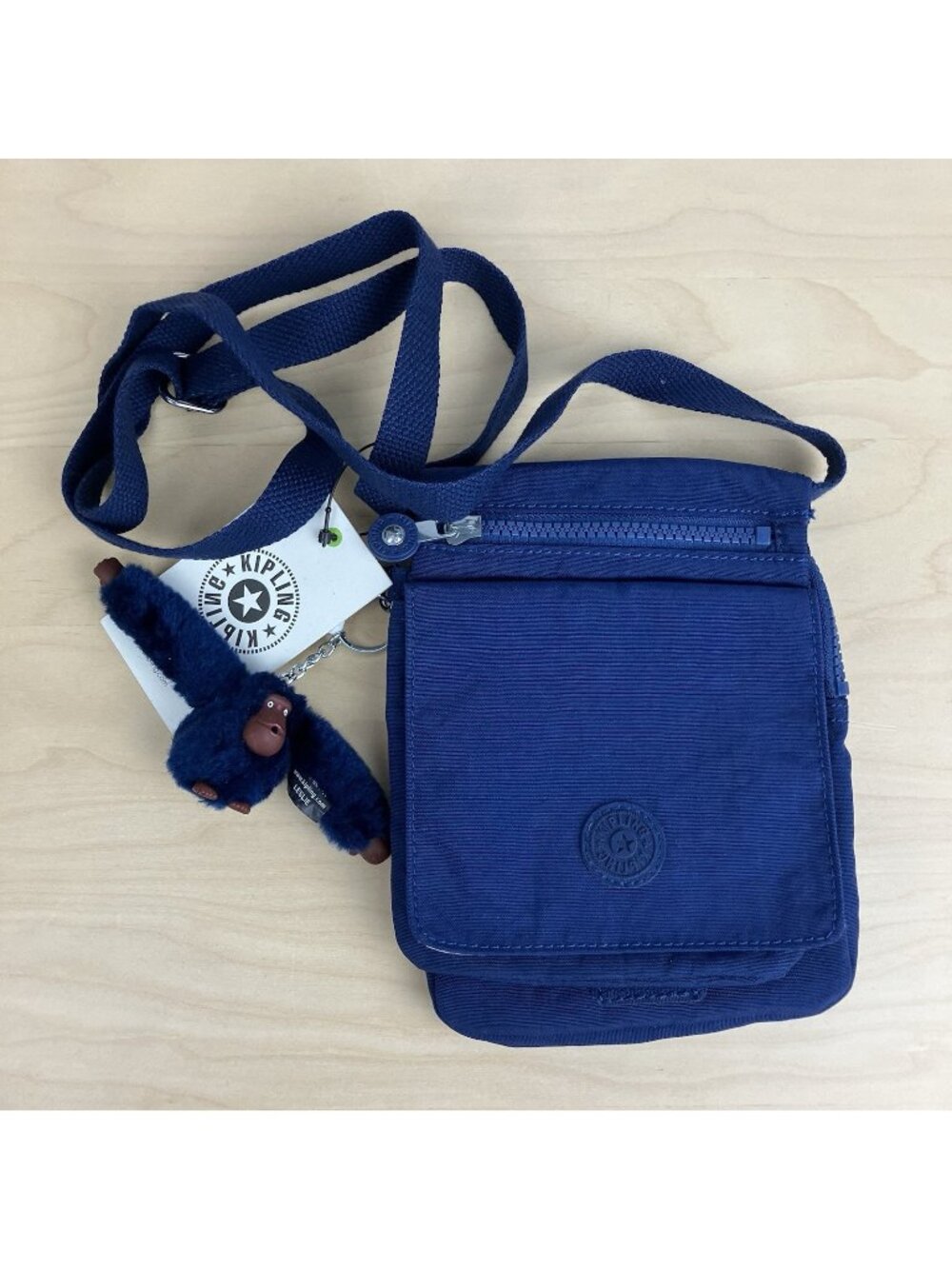 Kipling El Dorado Crossbody Bag Navy Ink Blue With Monkey NWT!